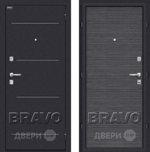 Входная металлическая Дверь Bravo Оптим Кобра Black Wood в Зеленоград