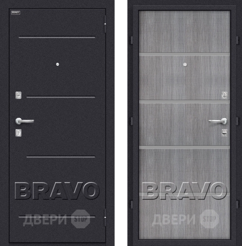 Входная металлическая Дверь Bravo Оптим Лайн Грей в Зеленоград