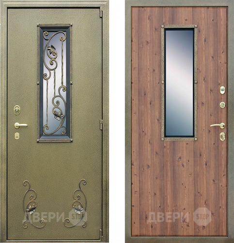 Входная металлическая Дверь АСД с окном и ковкой в Зеленоград