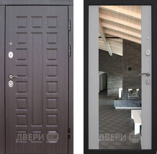 Дверь S01 2К Зеркало Лиственница белая в Зеленоград