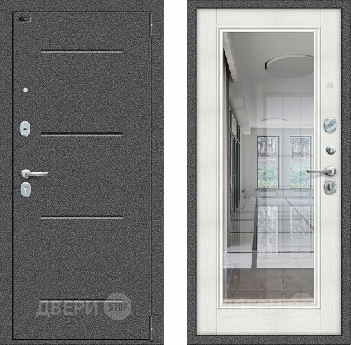 Входная металлическая Дверь Bravo Porta S-2 104/П61 с зеркалом Бьянко в Зеленоград