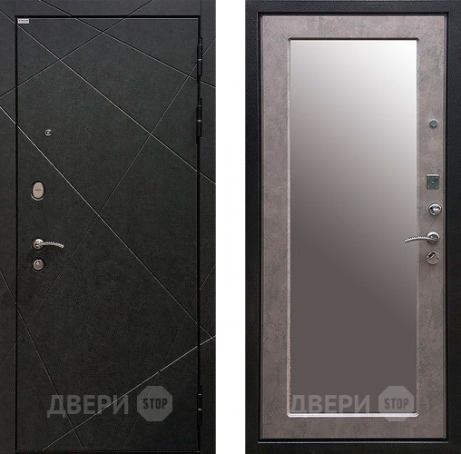 Входная металлическая Дверь Ратибор Эстет 3К с зеркалом Бетон светлый в Зеленоград