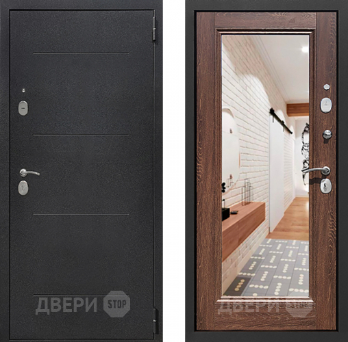 Дверь Престиж 100 с зеркалом Шелк/Дуб филадельфия коньяк в Зеленоград