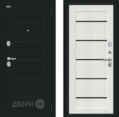 Дверь Bravo Борн Букле черное/Bianco Veralinga в Зеленоград