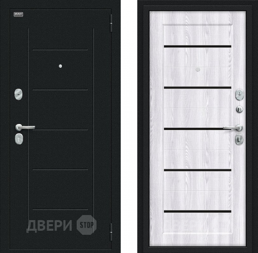 Входная металлическая Дверь Bravo Борн Букле черное/Riviera Ice в Зеленоград