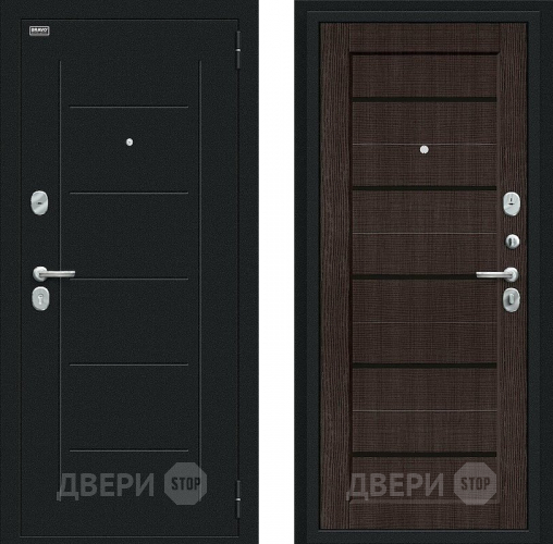 Входная металлическая Дверь Bravo Борн Букле черное/Wenge Veralinga в Зеленоград