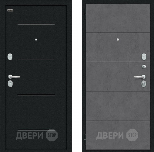 Дверь внутреннего открывания Bravo Граффити-1 Инсайд Букле черное/Slate Art в Зеленоград