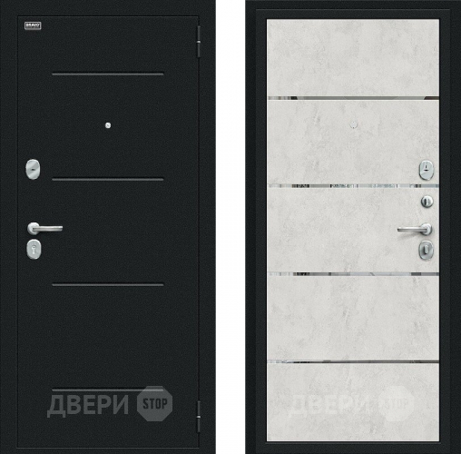 Входная металлическая Дверь Bravo Лайн Букле черное/Look Art в Зеленоград