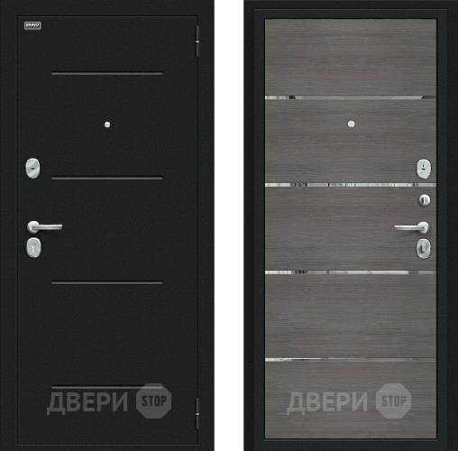 Дверь Bravo Лайн Букле черное/Grey Veralinga в Зеленоград