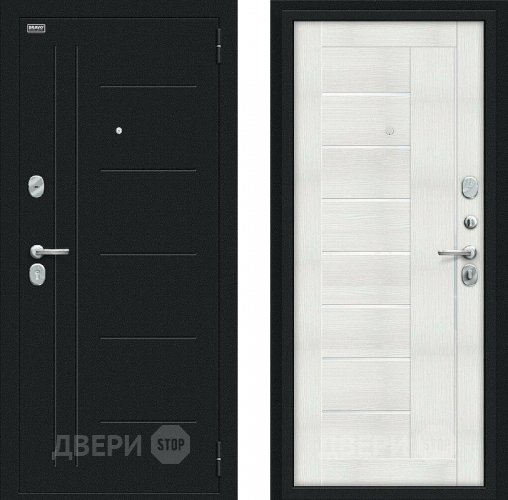 Входная металлическая Дверь Bravo Проф Букле черное/Bianco Veralinga в Зеленоград