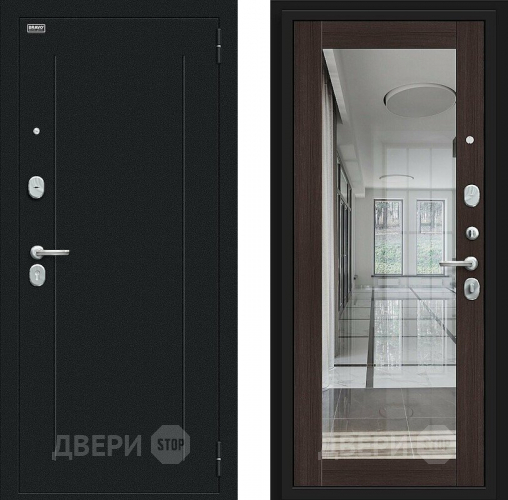 Входная металлическая Дверь Bravo Флэш Букле черное/Wenge Veralinga в Зеленоград