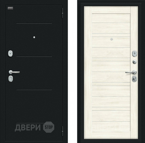 Входная металлическая Дверь Bravo Сити Kale Букле черное/Nordic Oak в Зеленоград