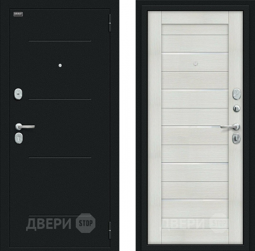 Дверь Bravo Техно Kale Букле черное/Bianco Veralinga в Зеленоград