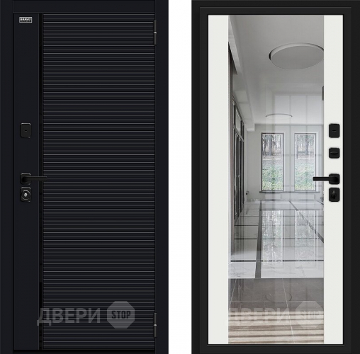 Входная металлическая Дверь Bravo Лайнер-3 Total Black/Off-white в Зеленоград