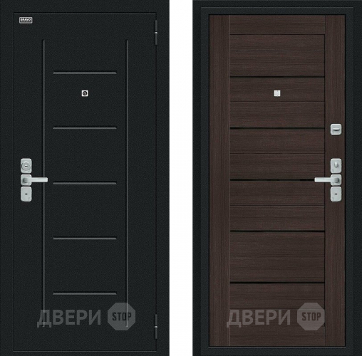 Входная металлическая Дверь Bravo Райт Букле черное/Wenge Veralinga в Зеленоград