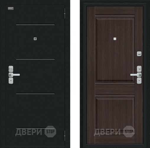 Входная металлическая Дверь Bravo Нео Букле черное/Wenge Veralinga в Зеленоград
