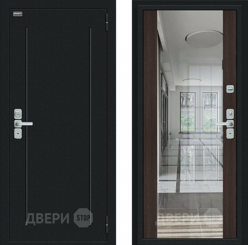 Входная металлическая Дверь Bravo Глори Букле черное/Wenge Veralinga в Зеленоград