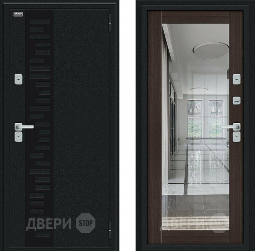 Входная металлическая Дверь Bravo Thermo Флэш Декор Букле черное/Wenge Veralinga в Зеленоград