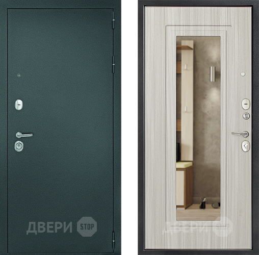Входная металлическая Дверь Дверной Континент Рубикон Серебро Зеркало Сандал в Зеленоград