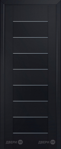 Межкомнатная дверь ProfilDoors 45U черный-матовый частично остекленная (графит) в Зеленоград