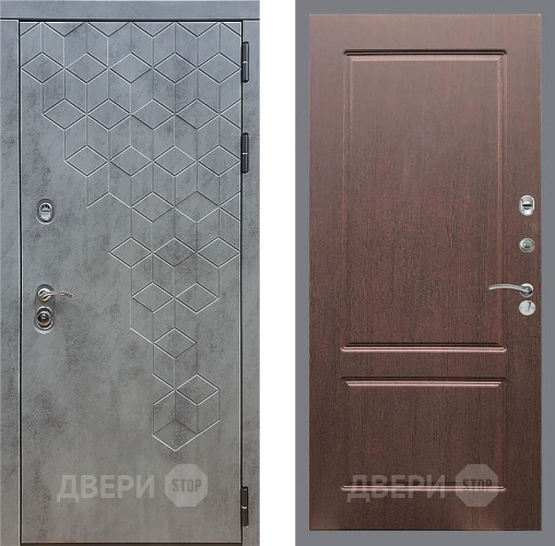 Входная металлическая Дверь Стоп БЕТОН ФЛ-117 Орех премиум в Зеленоград