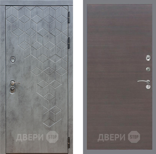 Входная металлическая Дверь Стоп БЕТОН Гладкая венге поперечный в Зеленоград