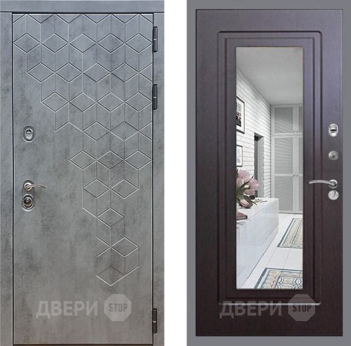 Дверь Стоп БЕТОН Зеркало ФЛ-120 Венге в Зеленоград