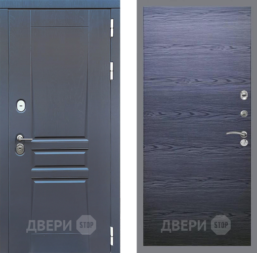 Входная металлическая Дверь Стоп ПЛАТИНУМ Гладкая Дуб тангенальный черный в Зеленоград