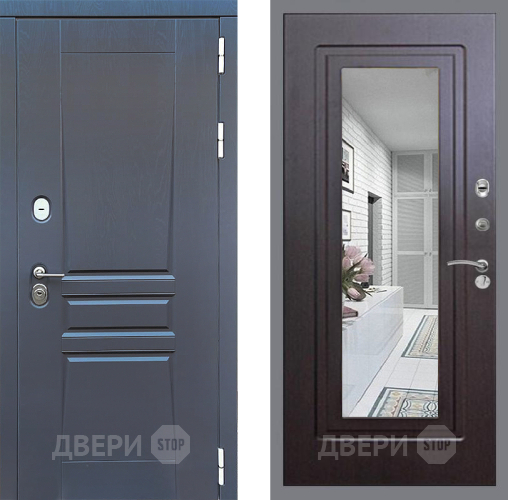 Входная металлическая Дверь Стоп ПЛАТИНУМ Зеркало ФЛ-120 Венге в Зеленоград