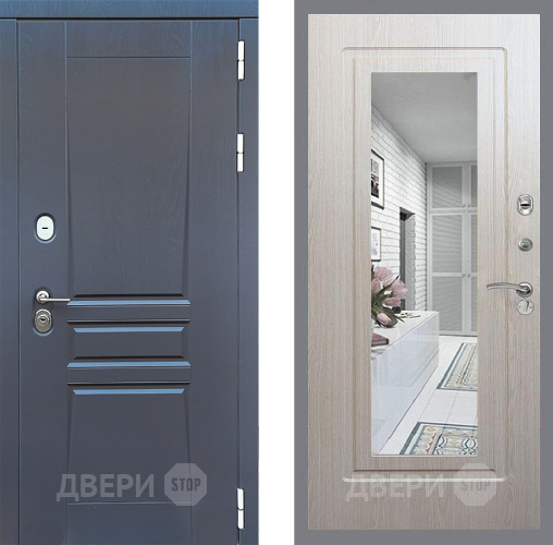 Дверь Стоп ПЛАТИНУМ Зеркало ФЛ-120 Беленый дуб в Зеленоград