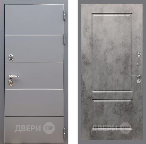 Входная металлическая Дверь Стоп АРТ ГРАФИТ ФЛ-117 Бетон темный в Зеленоград