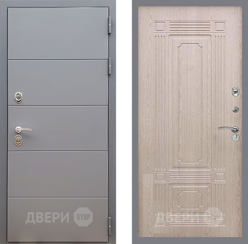 Входная металлическая Дверь Стоп АРТ ГРАФИТ ФЛ-2 Беленый дуб в Зеленоград