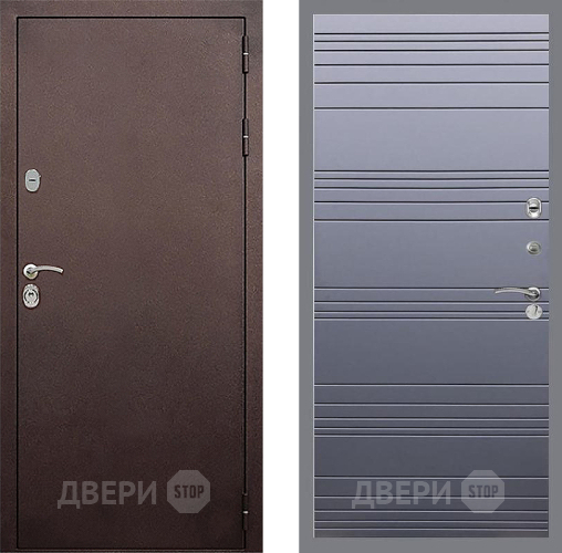 Входная металлическая Дверь Стоп КЛАССИК Медь Лайн Силк титан в Зеленоград