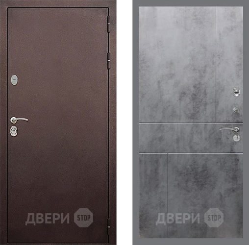 Дверь Стоп КЛАССИК Медь ФЛ-290 Бетон темный в Зеленоград