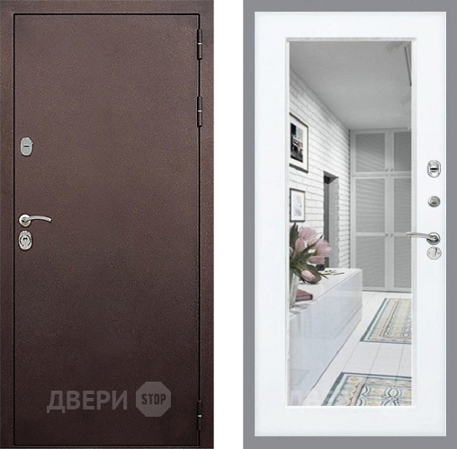 Дверь Стоп КЛАССИК Медь Зеркало Силк Сноу в Зеленоград