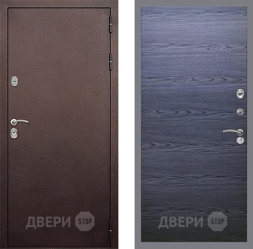 Входная металлическая Дверь Стоп КЛАССИК Медь Гладкая Дуб тангенальный черный в Зеленоград