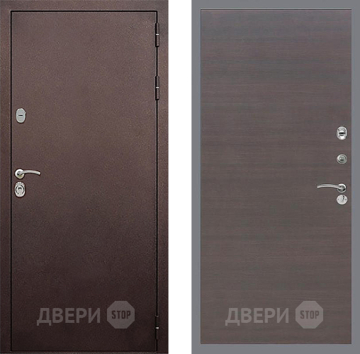 Входная металлическая Дверь Стоп КЛАССИК Медь Гладкая венге поперечный в Зеленоград