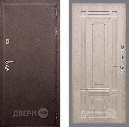 Входная металлическая Дверь Стоп КЛАССИК Медь ФЛ-2 Беленый дуб в Зеленоград