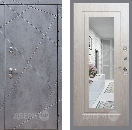 Дверь Стоп Лучи Зеркало ФЛ-120 Беленый дуб в Зеленоград
