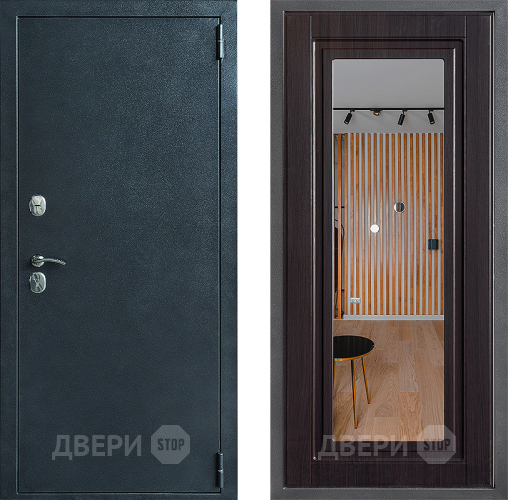Входная металлическая Дверь Дверной континент ДК-70 Дизайн ФЛЗ Зеркало Венге в Зеленоград