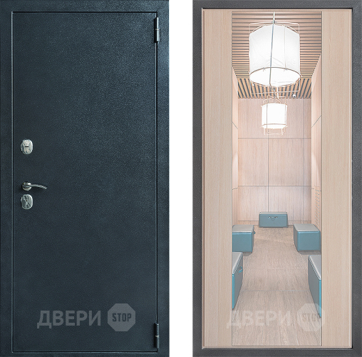 Входная металлическая Дверь Дверной континент ДК-70 Дизайн ФЛЗ-1 Зеркало Капучино в Зеленоград