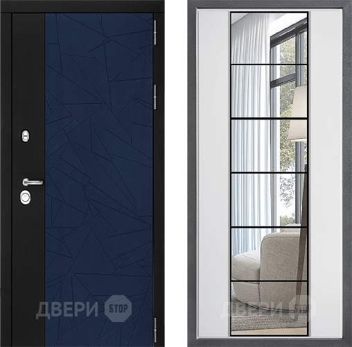 Входная металлическая Дверь Дверной континент ДК-9 ФЛЗ-2 Зеркало Белый софт в Зеленоград