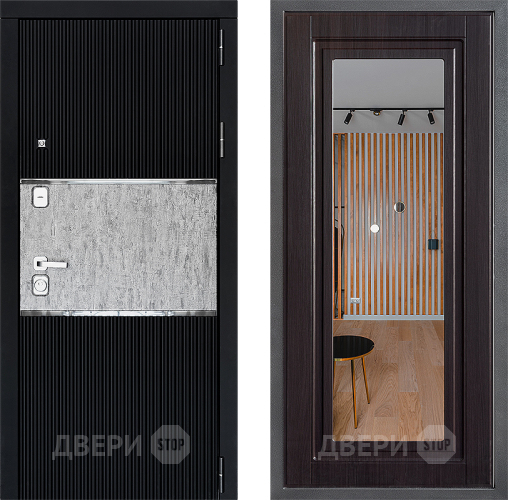 Входная металлическая Дверь Дверной континент ДК-13 ФЛЗ Зеркало Венге в Зеленоград
