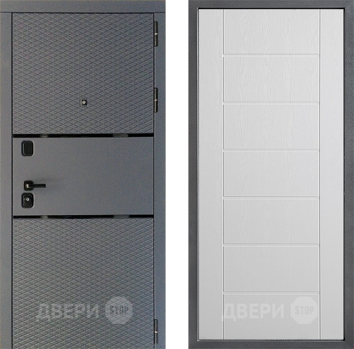 Входная металлическая Дверь Дверной континент Диамант Дизайн ФЛ-Лайн Белое дерево в Зеленоград