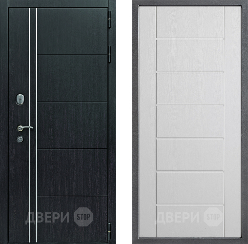 Входная металлическая Дверь Дверной континент Теплолюкс Дизайн ФЛ-Лайн Белое дерево в Зеленоград