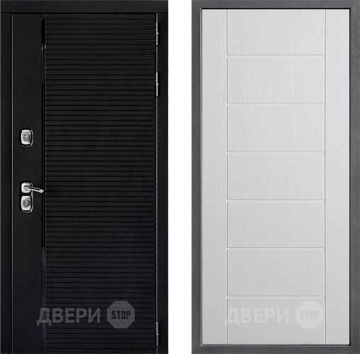 Входная металлическая Дверь Дверной континент ДК-1 ФЛ-Лайн Белое дерево в Зеленоград