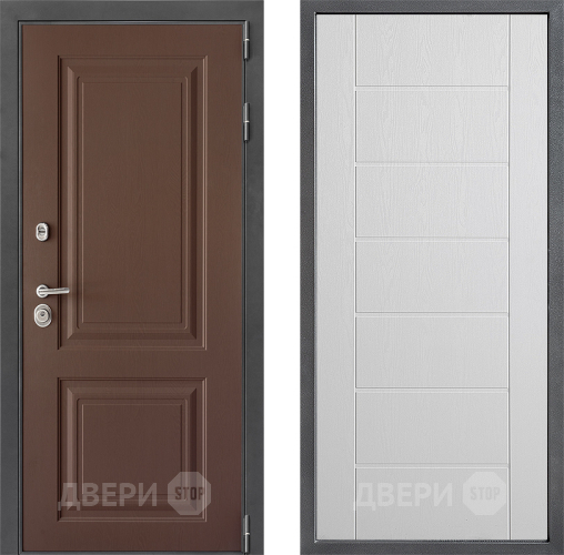 Входная металлическая Дверь Дверной континент ДК-3/729 ФЛ-Лайн Белое дерево в Зеленоград