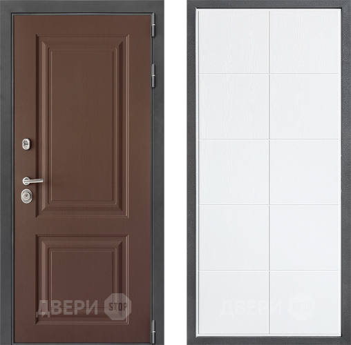 Входная металлическая Дверь Дверной континент ДК-3/729 ФЛ-Кватро Белое дерево в Зеленоград
