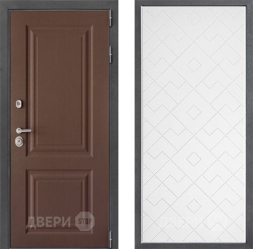 Входная металлическая Дверь Дверной континент ДК-3/729 ФЛ-Тиффани Белый софт в Зеленоград