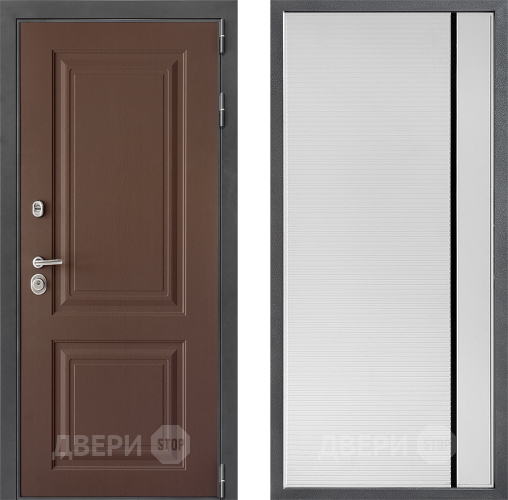 Входная металлическая Дверь Дверной континент ДК-3/729 ФЛ-757 Черное Стекло Софт милк в Зеленоград